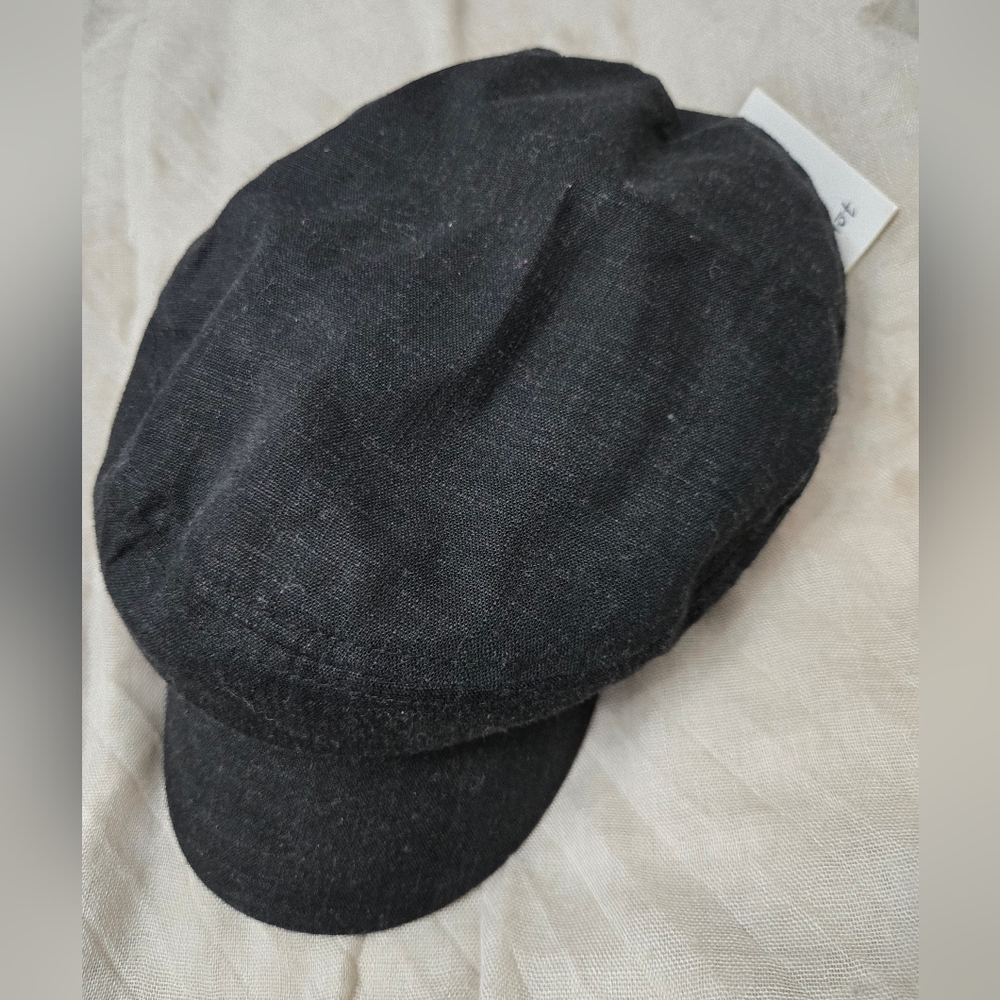 NWT Bardot Black Linen Captain Cap